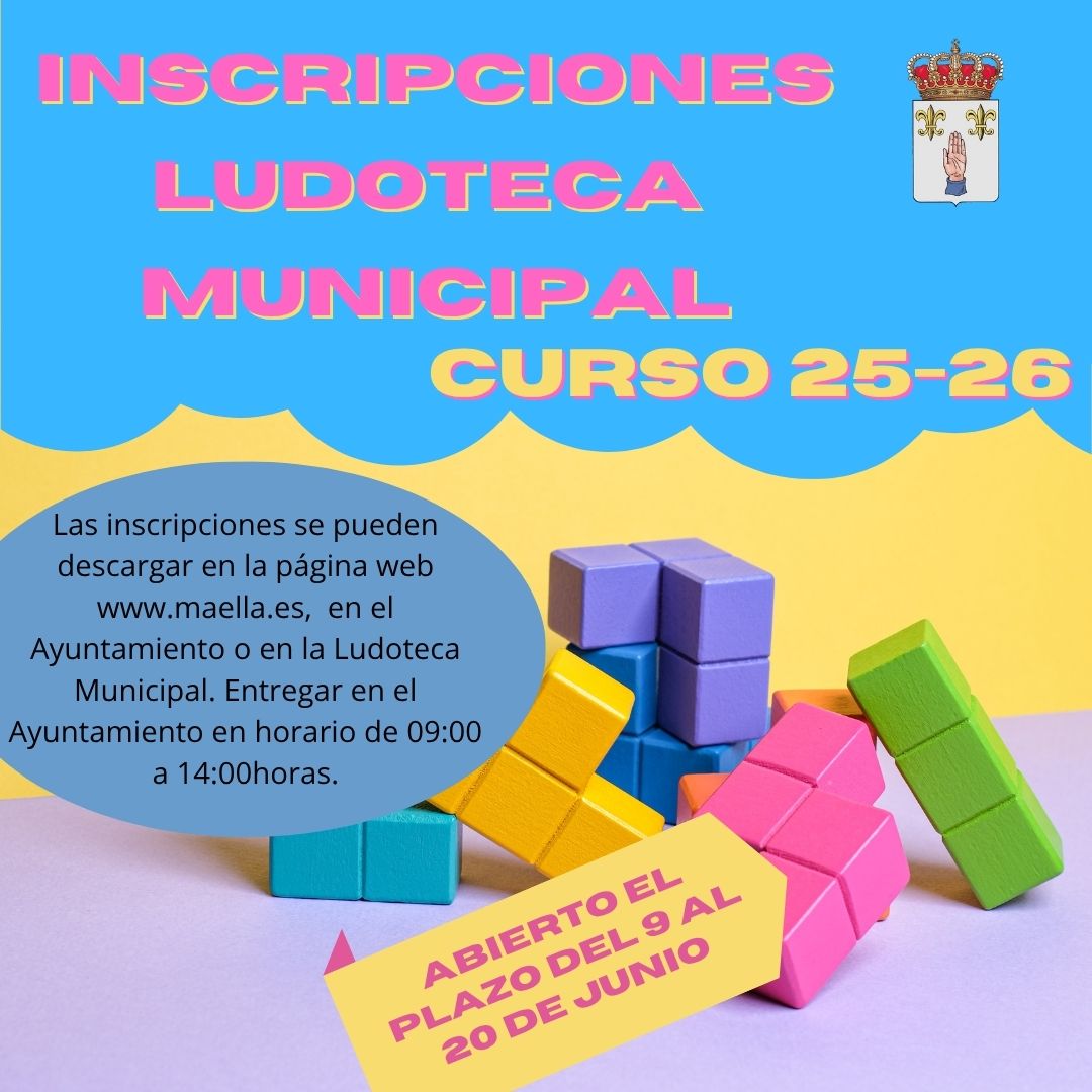 INSCRIPCIÓN LUDOTECA MUNICIPAL CURSO 2025-2026